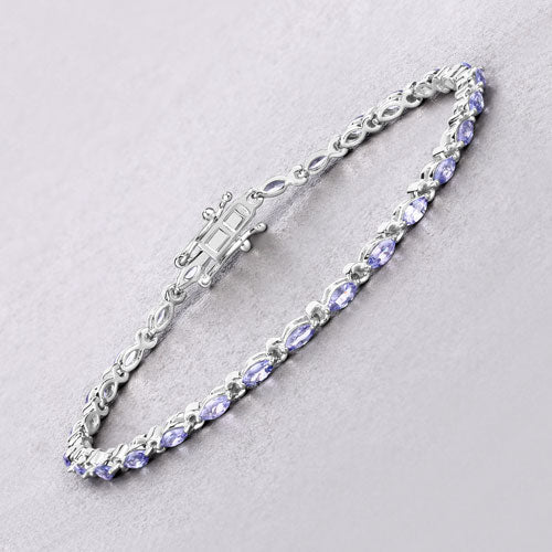 Bids.com 3.78 Carat Genuine Tanzanite .925 Sterling Silver Bracelet Bracelets