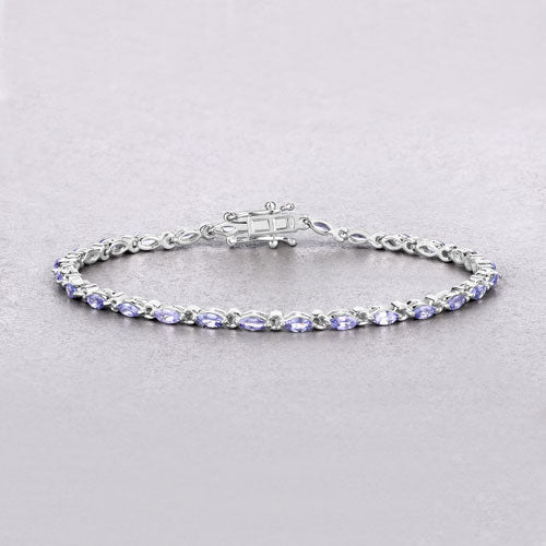 Bids.com 3.78 Carat Genuine Tanzanite .925 Sterling Silver Bracelet Bracelets