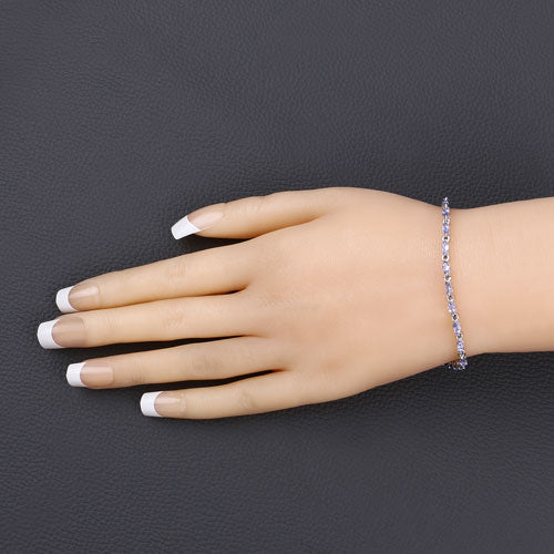 Bids.com 3.78 Carat Genuine Tanzanite .925 Sterling Silver Bracelet Bracelets