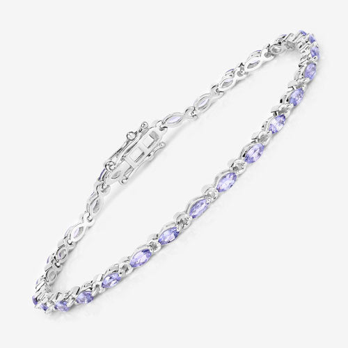 Bids.com 3.78 Carat Genuine Tanzanite .925 Sterling Silver Bracelet Bracelets
