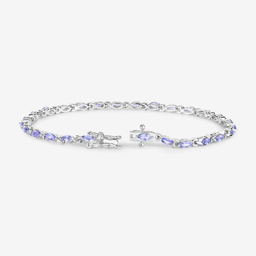 Bids.com 3.78 Carat Genuine Tanzanite .925 Sterling Silver Bracelet Bracelets