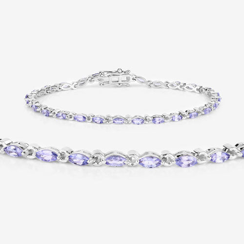 Bids.com 3.78 Carat Genuine Tanzanite .925 Sterling Silver Bracelet Bracelets