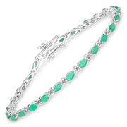 Bids.com 3.24 Carat Genuine Zambian Emerald .925 Sterling Silver Bracelet Bracelets