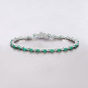 Bids.com 3.24 Carat Genuine Zambian Emerald .925 Sterling Silver Bracelet Bracelets