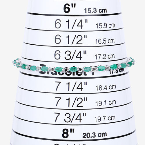 Bids.com 3.24 Carat Genuine Zambian Emerald .925 Sterling Silver Bracelet Bracelets
