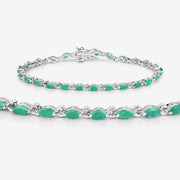 Bids.com 3.24 Carat Genuine Zambian Emerald .925 Sterling Silver Bracelet Bracelets