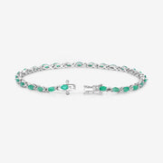 Bids.com 3.24 Carat Genuine Zambian Emerald .925 Sterling Silver Bracelet Bracelets