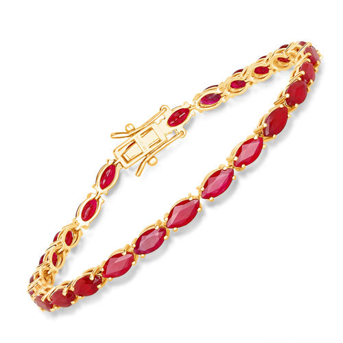 Bids.com 9.50 Carat Genuine Ruby 14K Yellow Gold Bracelet Bracelets