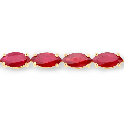 Bids.com 9.50 Carat Genuine Ruby 14K Yellow Gold Bracelet Bracelets