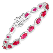 Bids.com 9.00 Carat Genuine Ruby 14K White Gold Bracelet Bracelets