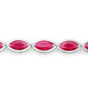 Bids.com 9.00 Carat Genuine Ruby 14K White Gold Bracelet Bracelets
