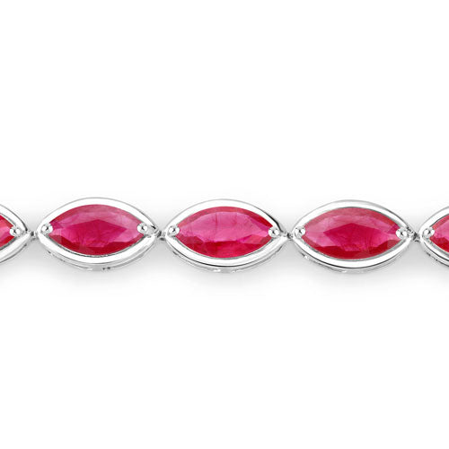 Bids.com 9.00 Carat Genuine Ruby 14K White Gold Bracelet Bracelets
