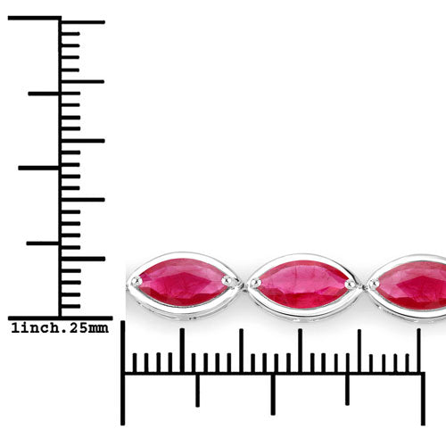 Bids.com 9.00 Carat Genuine Ruby 14K White Gold Bracelet Bracelets