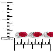 Bids.com 6.79 Carat Genuine Ruby and White Diamond 14K White Gold Bracelet Bracelets