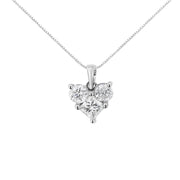 Bids.com 10K White Gold 1.0 Cttw Round-Cut and Princess-Cut Diamond Heart Shaped 18" Pendant Necklace (H-I Color, SI2-I1 Clarity) Necklaces