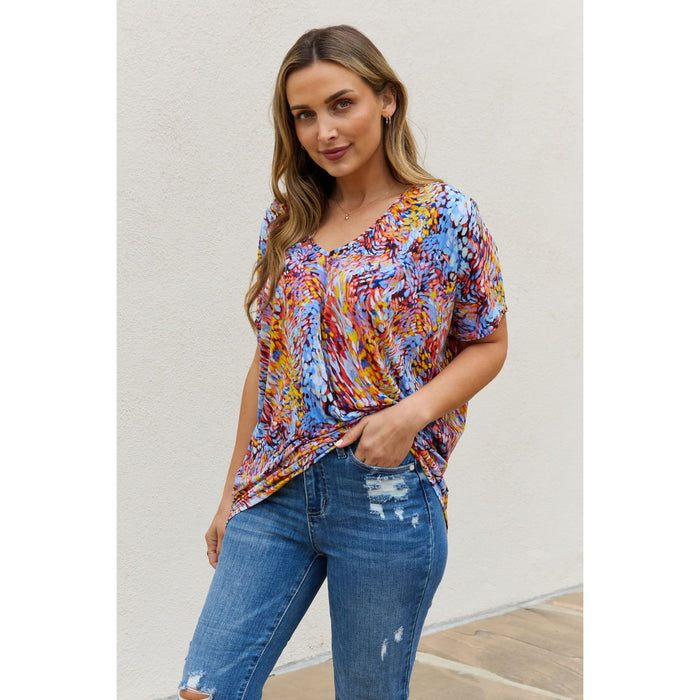 Be Stage Printed Dolman Flowy Top