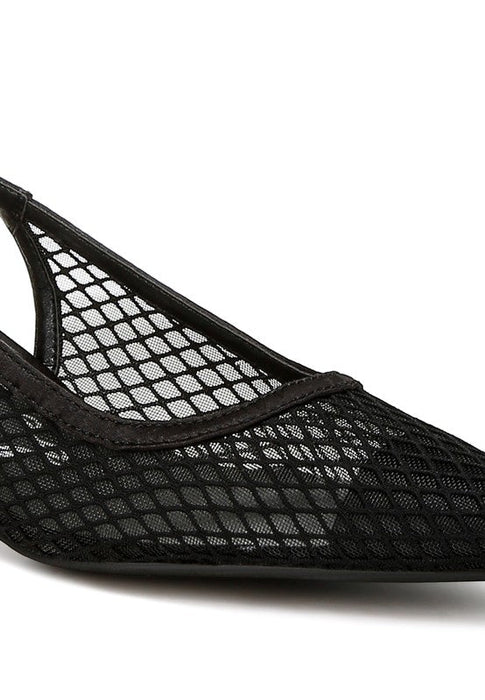 Kiev Mesh Pin Buckle Pointed Mules