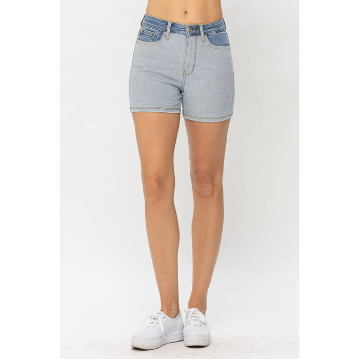 Judy Blue Color Block Denim Shorts