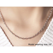 Bids.com 3.5mm 14k White Gold Pendant Chain with Textured Links Necklaces