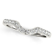 Bids.com 14k White Gold Pave Set Diamond Curved Wedding Band (1/4 cttw) Rings