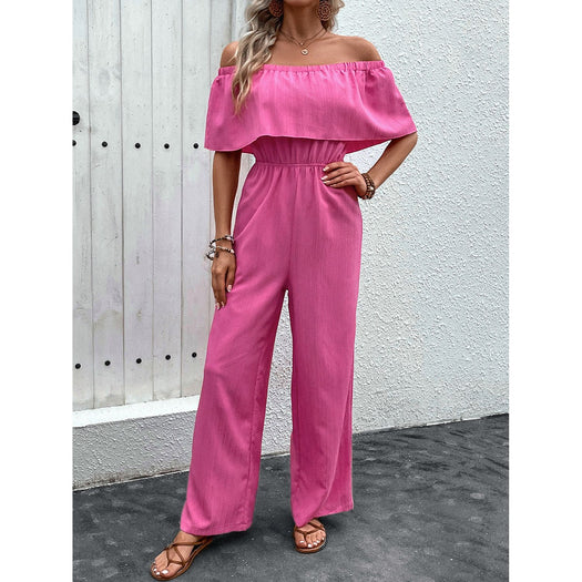 Off-Shoulder Wide Leg Jumpsuit