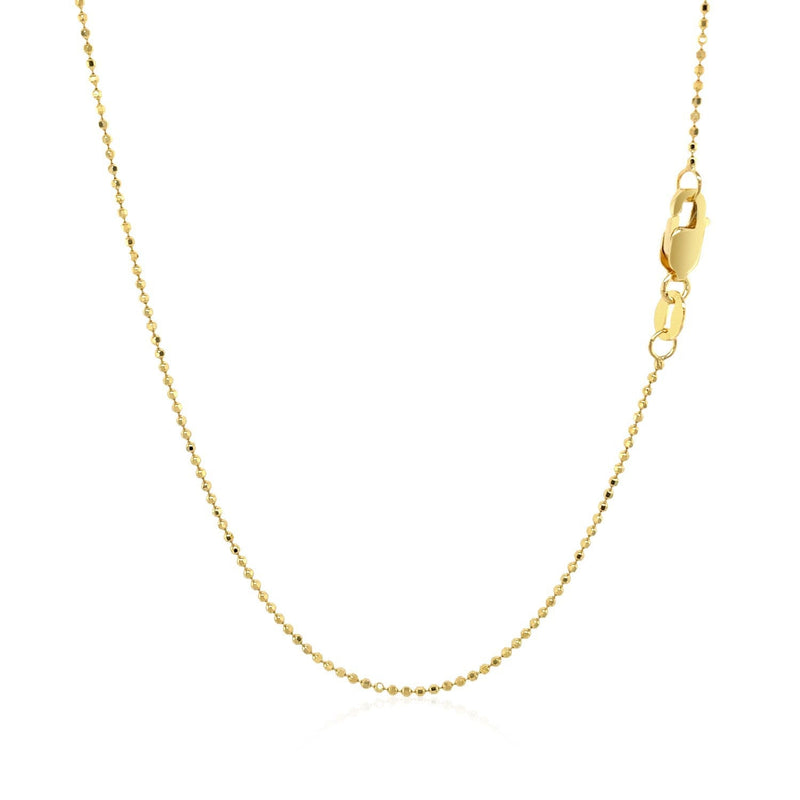 Bids.com 14k Yellow Gold Diamond Cut Bead Chain 1.0mm Necklaces
