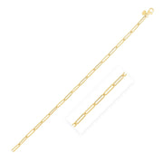 Bids.com 14k Yellow Gold High Polish Alternating Bead Paperclip Bracelet (3.5mm) Bracelets