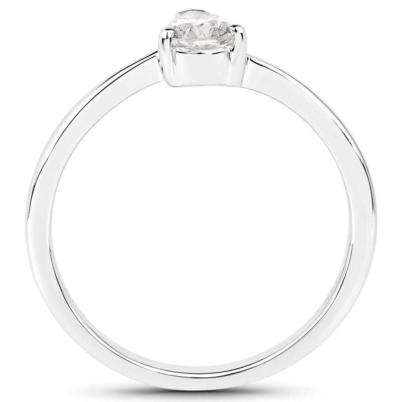 Bids.com 14K White Gold 0.50 Carat Genuine White Diamond Ring Rings