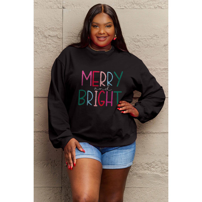 Simply Love MERRY AND BRIGHT Graphic Sweatshirt