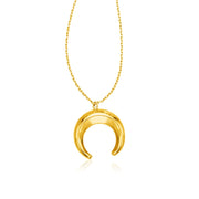 Bids.com 14k Yellow Gold 17 inch Necklace with Domed Moon Motif Pendant Necklaces