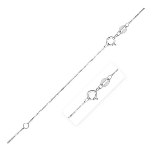 Bids.com Double Extendable Box Chain in 14k White Gold (0.6mm) Necklaces