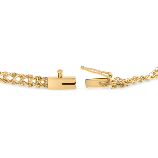 Bids.com 10K Yellow Gold 1/4 Cttw Round-Cut Diamond Basket Weave Rope Chain Style 7" Bracelet (H-I Color, I1-I2 Clarity) Bracelets