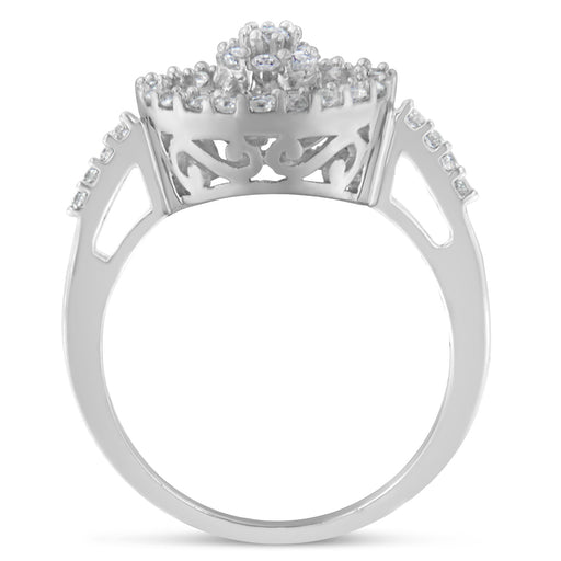 Bids.com 10KT White Gold Diamond Cocktail Ring (1 cttw, H-I Color, SI2-I1 Clarity) Rings