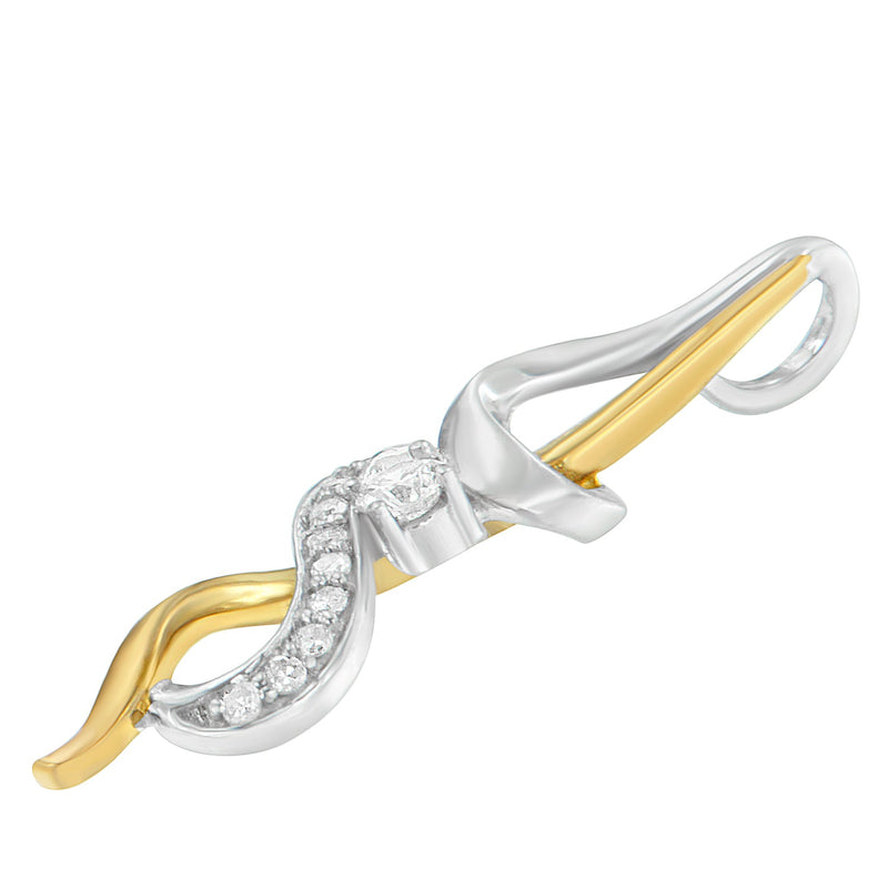 Bids.com Espira 10K Two-tone Gold 1/5 cttw Diamond Intertwined Swirl Pendant Necklace (J-K, I1-I2) Necklaces