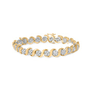 Bids.com 10K Yellow Gold 4.00 Cttw Round-Cut Diamond Floral Link 7.5" Bracelet (H-I Color, I2-I3 Clarity) Bracelets