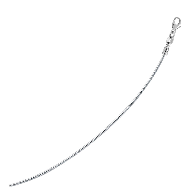 Bids.com 14k White Gold Necklace in a Round Omega Chain Style Necklaces