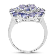 Bids.com 2.92 Carat Genuine Tanzanite .925 Sterling Silver Ring Rings