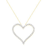 Bids.com 10k Yellow Gold Plated .925 Sterling Silver 3.0 cttw Round-Cut Diamond Open Heart Pendant Necklace (J-K Color, I1-I2 Clarity) - 18" Necklaces