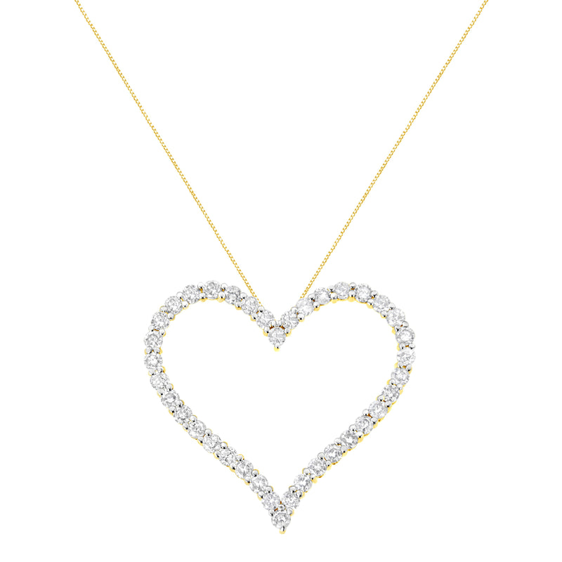Bids.com 10k Yellow Gold Plated .925 Sterling Silver 3.0 cttw Round-Cut Diamond Open Heart Pendant Necklace (J-K Color, I1-I2 Clarity) - 18" Necklaces