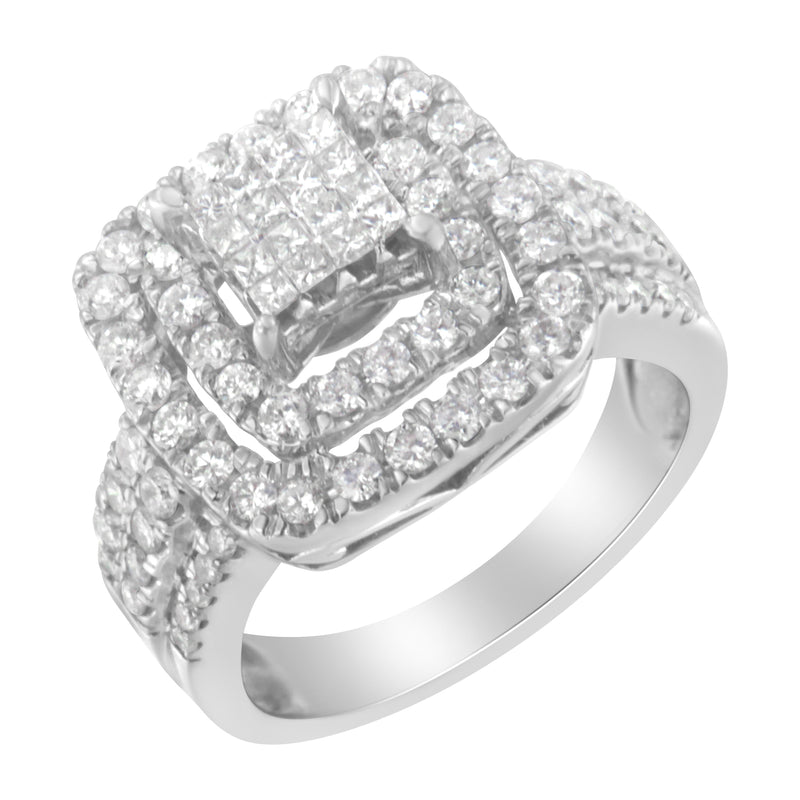 Bids.com 14KT White Gold Diamond Cocktail Ring (1 1/2 cttw, H-I Color, SI2-I1 Clarity) Rings