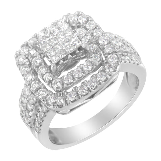 Bids.com 14KT White Gold Diamond Cocktail Ring (1 1/2 cttw, H-I Color, SI2-I1 Clarity) Rings