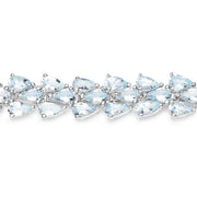 Bids.com 14.11 Carat Genuine Aquamarine .925 Sterling Silver Bracelet Bracelets