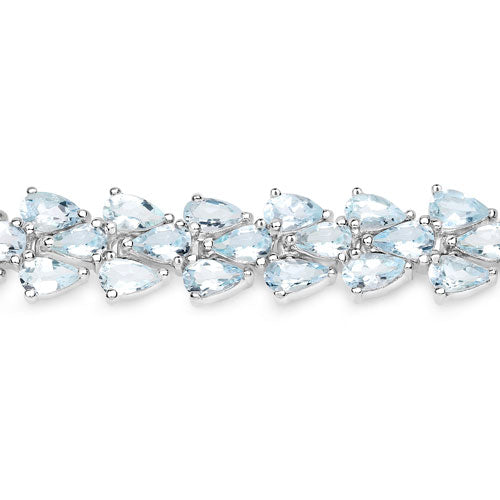 Bids.com 14.11 Carat Genuine Aquamarine .925 Sterling Silver Bracelet Bracelets