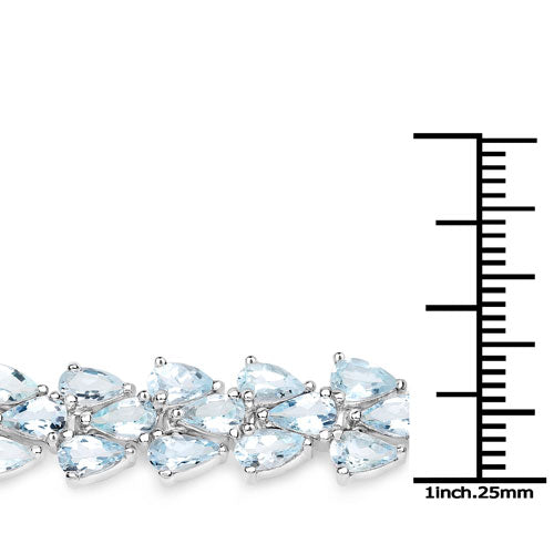 Bids.com 14.11 Carat Genuine Aquamarine .925 Sterling Silver Bracelet Bracelets