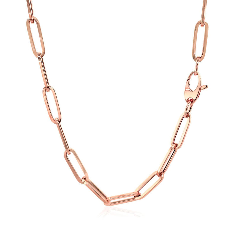 Bids.com 14K Rose Gold Bold Paperclip Chain (4.2 mm) Necklaces