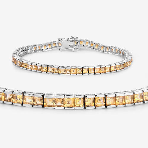 Bids.com 8.25 Carat Genuine Citrine .925 Sterling Silver Bracelet Bracelets