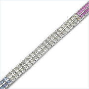Bids.com 9.50 Carat Genuine Multi sapphire Sterling Silver Bracelet Bracelets