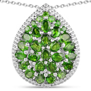 Bids.com 4.65 Carat Genuine Chrome Diopside .925 Sterling Silver Pendant Pendants