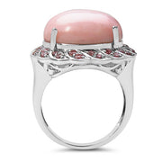 Bids.com 14.59 Carat Genuine Opal & Tourmaline .925 Sterling Silver Ring Rings