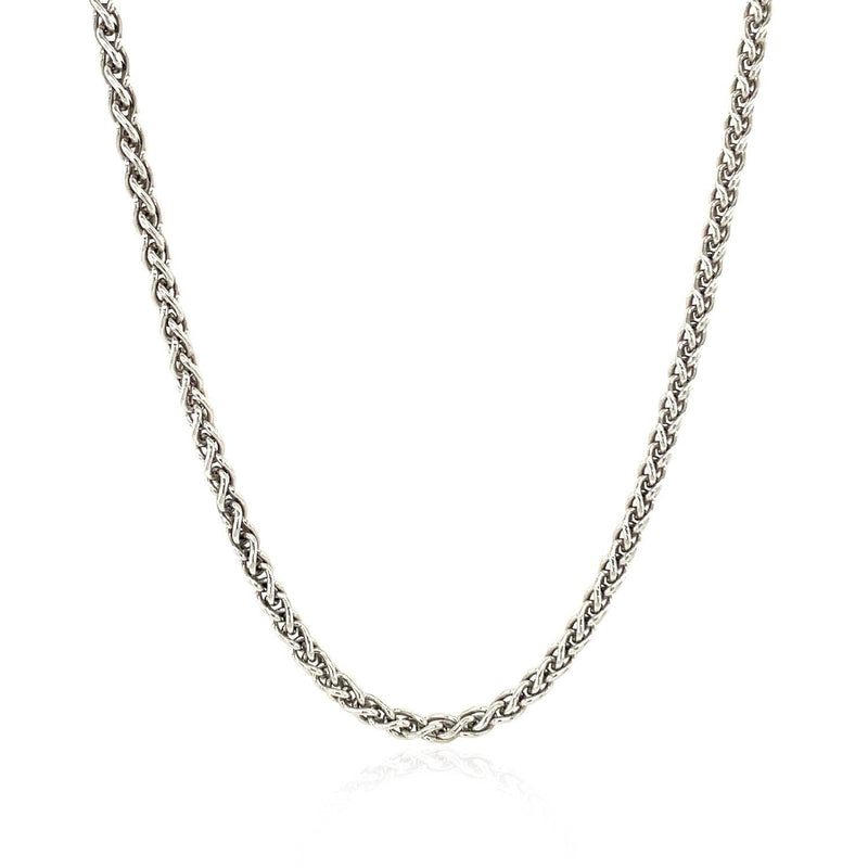 Bids.com Sterling Silver Rhodium Plated Wheat Chain 2.6mm Necklaces